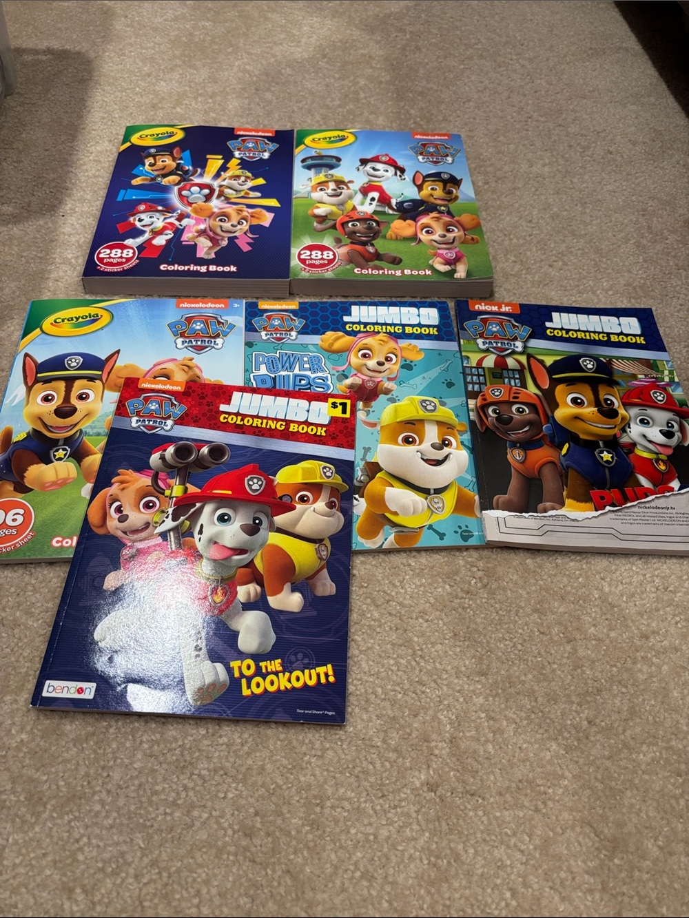 Crayola PAW Patrol Jumbo Coloring Books - Blue, Yellow, Red Covers